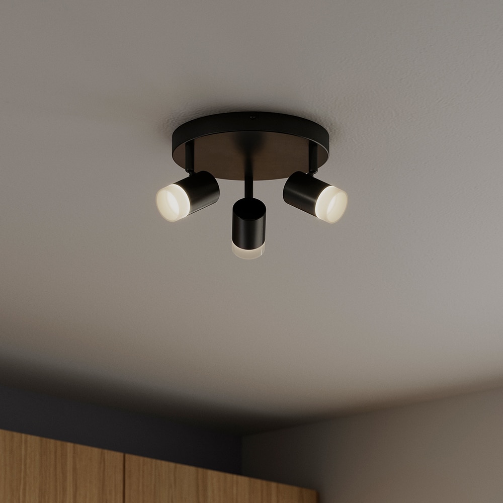 Spot LED integrat Maupin GOODHOME, 3 becuri, 9.5W, 350 lm, 3500K, negru