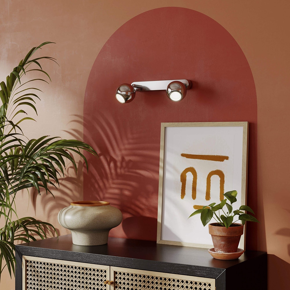 Spot dublu GOODHOME Roccheta, 7W, 500lm, GU10, argintiu