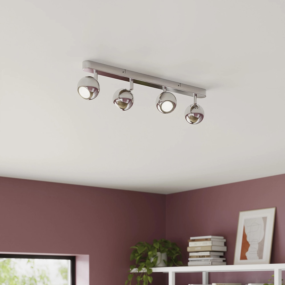 Spot LED Roccheta GOODHOME, 4 becuri GU10, 7W, crom