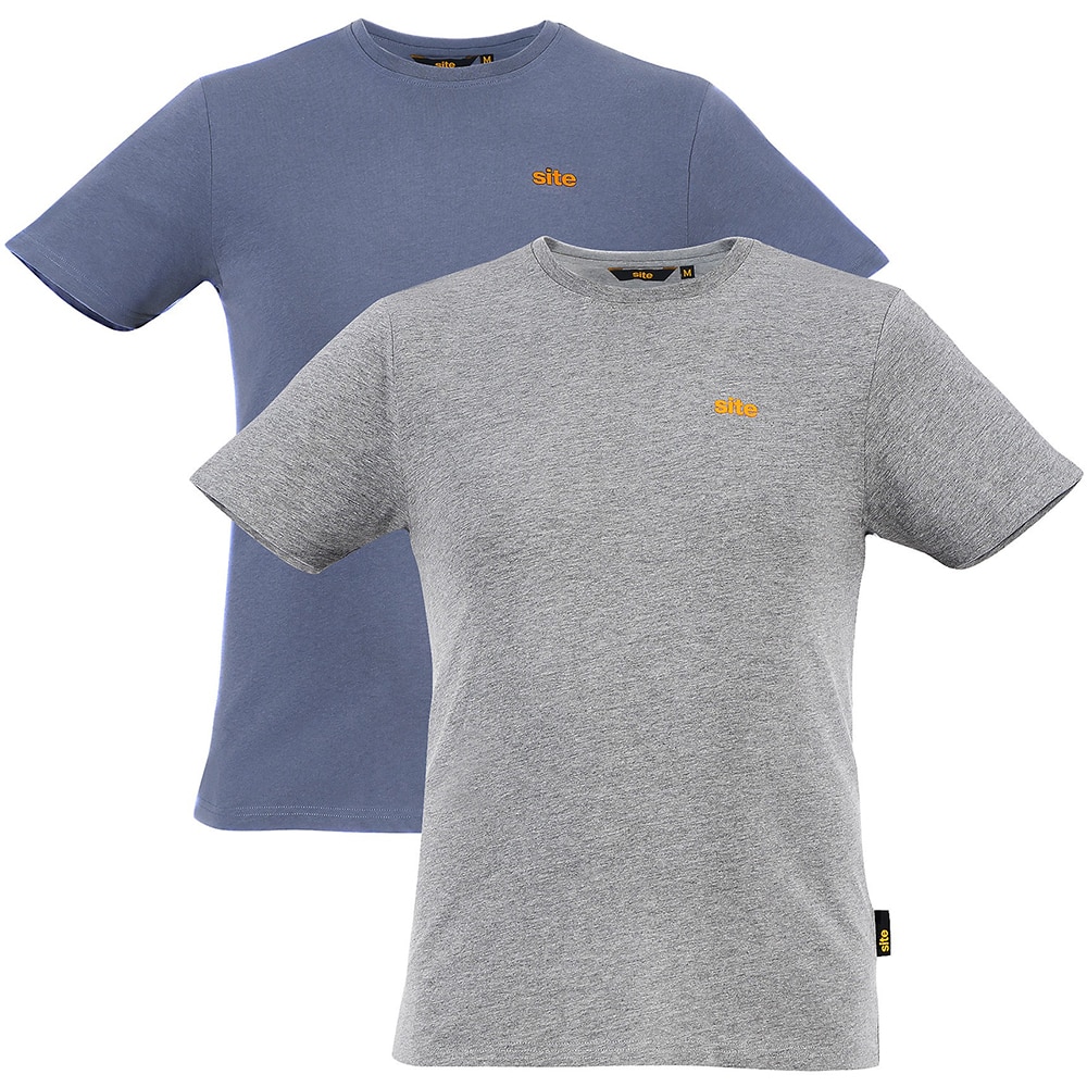 Set 2 tricouri SITE Troy, marimea XL, gri-albastru