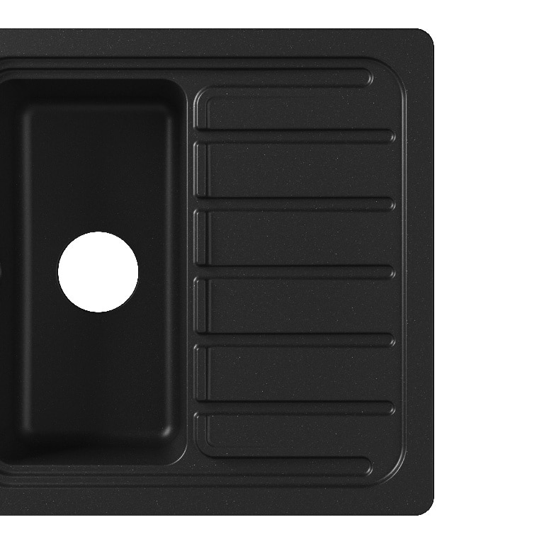 Chiuveta bucatarie GOODHOME Romesco, 1 1/2 cuve, otel inoxidabil, accesorii, negru