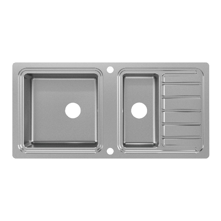 Chiuveta bucatarie GOODHOME Romesco, 1 1/2 cuve, otel inoxidabil, accesorii, argintiu