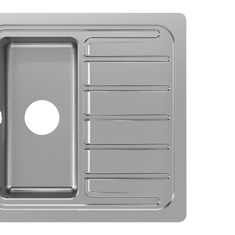 Chiuveta bucatarie GOODHOME Romesco, 1 1/2 cuve, otel inoxidabil, accesorii, argintiu