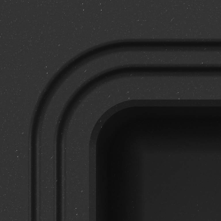 Chiuveta bucatarie GoodHome Romesco, 1 cuva, picurator reversibil, compozit quartz, accesorii, negru