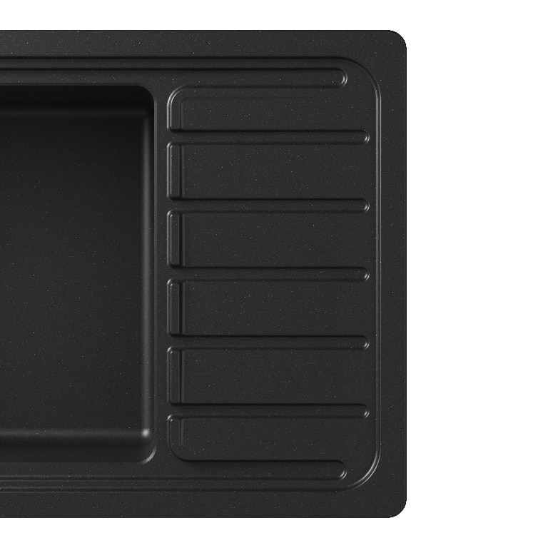 Chiuveta bucatarie GoodHome Romesco, 1 cuva, picurator reversibil, compozit quartz, accesorii, negru