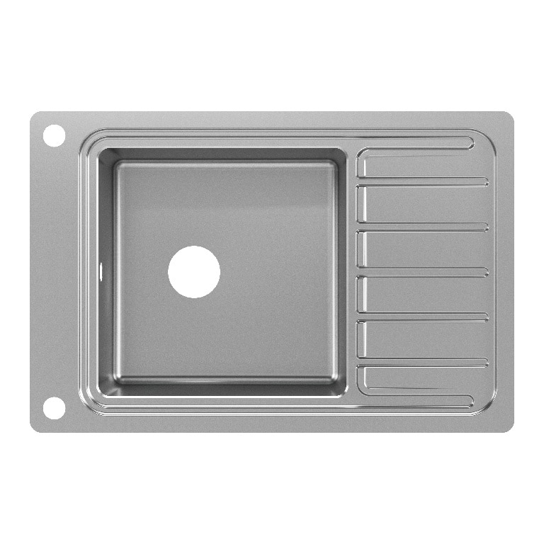 Chiuveta bucatarie GoodHome Romesco, 1 cuva, picurator reversibil, inox, accesorii, argintiu