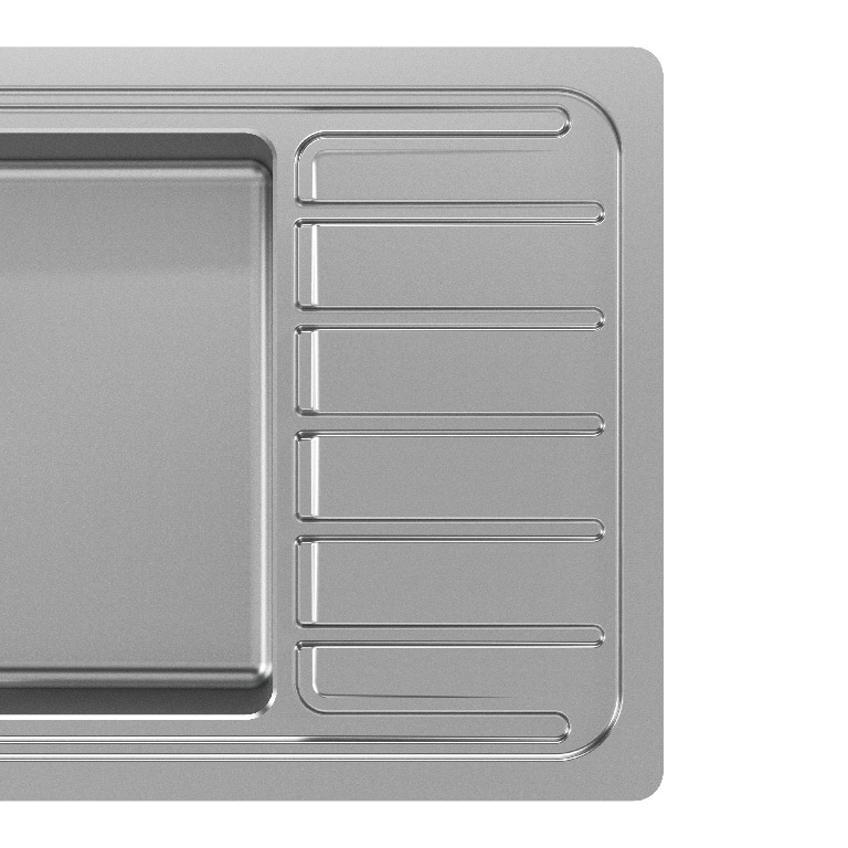 Chiuveta bucatarie GoodHome Romesco, 1 cuva, picurator reversibil, inox, accesorii, argintiu