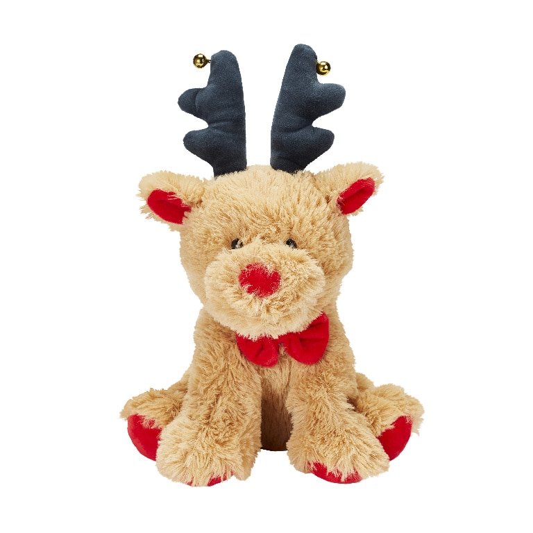 Jucarie Ren, 35 cm, se leagana si canta, pe baterie, plus, maro