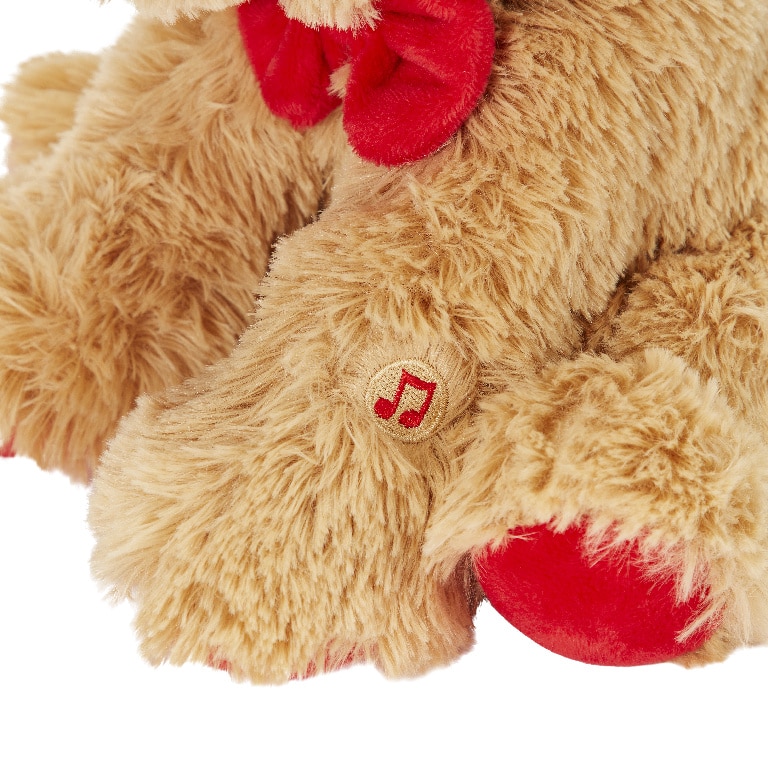 Jucarie Ren, 35 cm, se leagana si canta, pe baterie, plus, maro