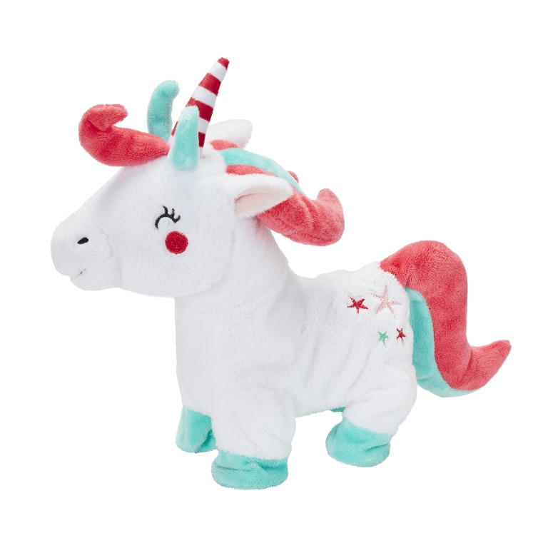 Jucarie Unicorn, 26.5 cm, cu muzica, pe baterie, plus, multicolor
