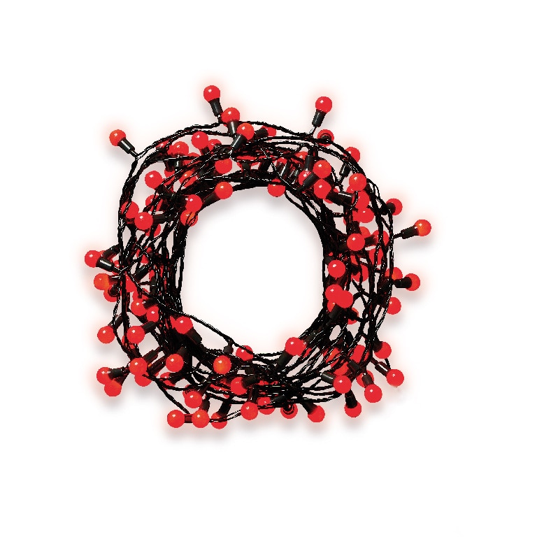 Instalatie Craciun 120 LED-uri, 13.52 cm, negru, lumina rosie