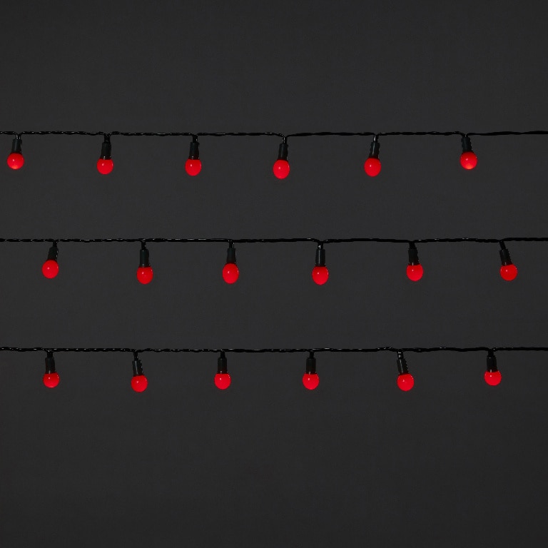 Instalatie Craciun 120 LED-uri, 13.52 cm, negru, lumina rosie