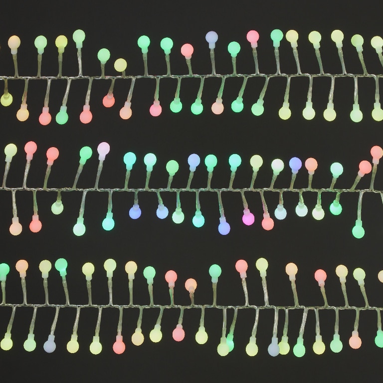 Instalatie Craciun 240 LED-uri, IP20 si IP44, transparent, lumina multicolora
