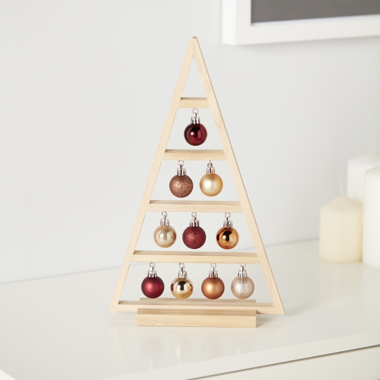 Decoratiune brad cu globuri, 36 cm, multicolor