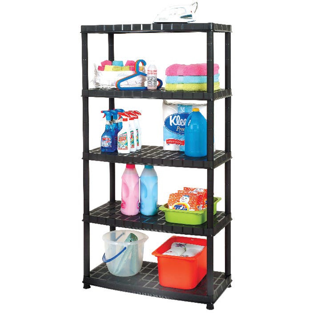 Raft atelier GOODHOME, polipropilena, 92 x 45.7 x 185 cm, negru