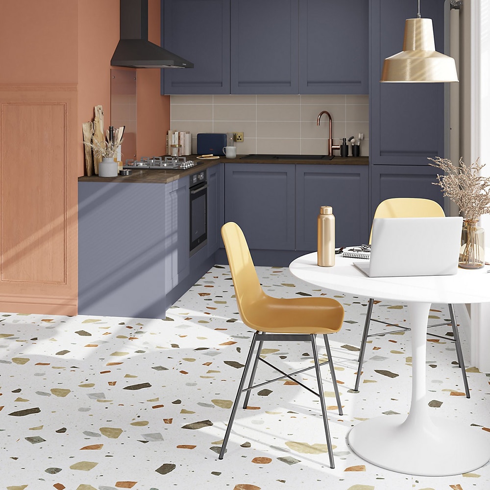 Parchet vinil compozit GOODHOME Mambo Terrazo, 80 x 40 cm, 2.17 mp, multicolor