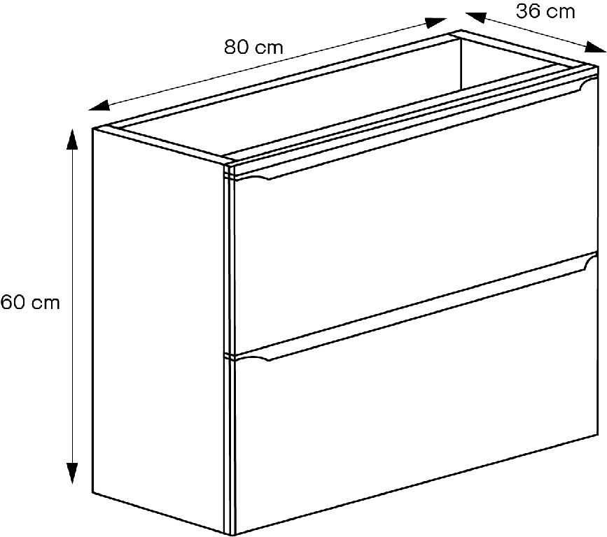Baza pentru lavoar, suspendata, Gri, 80 x 60 cm  GoodHome Imandra