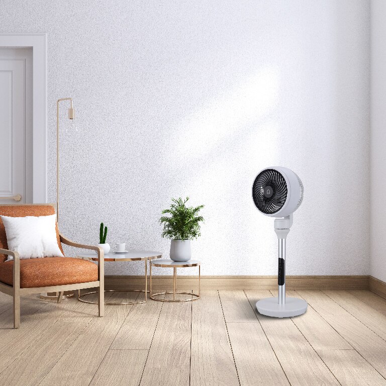 Ventilator cu picior GOODHOME FJD18-20AR, 25 cm, 55W, alb