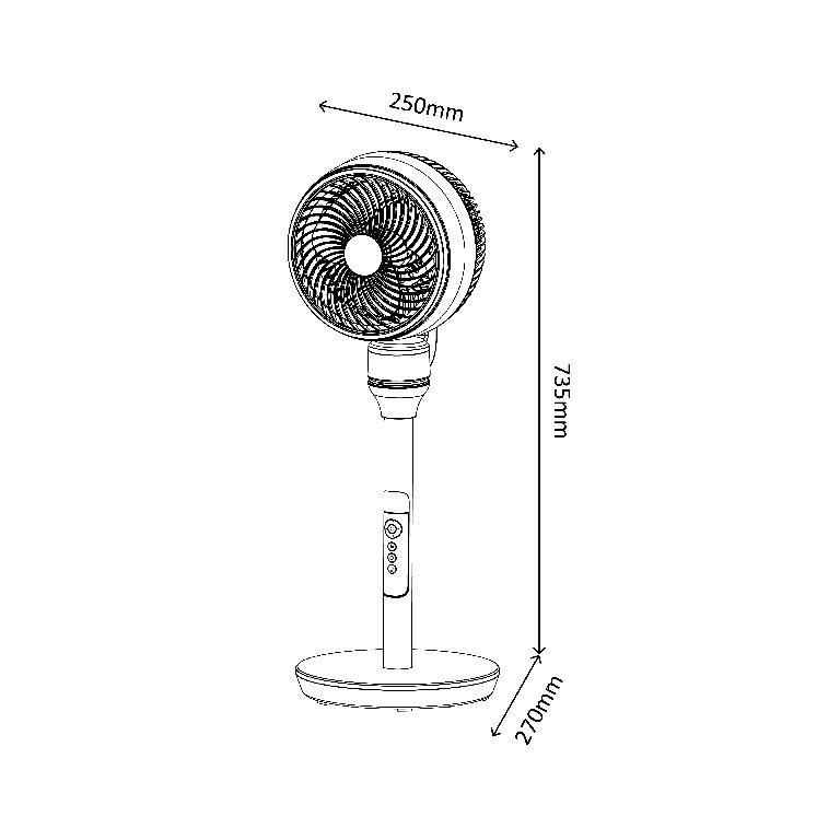 Ventilator cu picior GOODHOME FJD18-20AR, 25 cm, 55W, alb