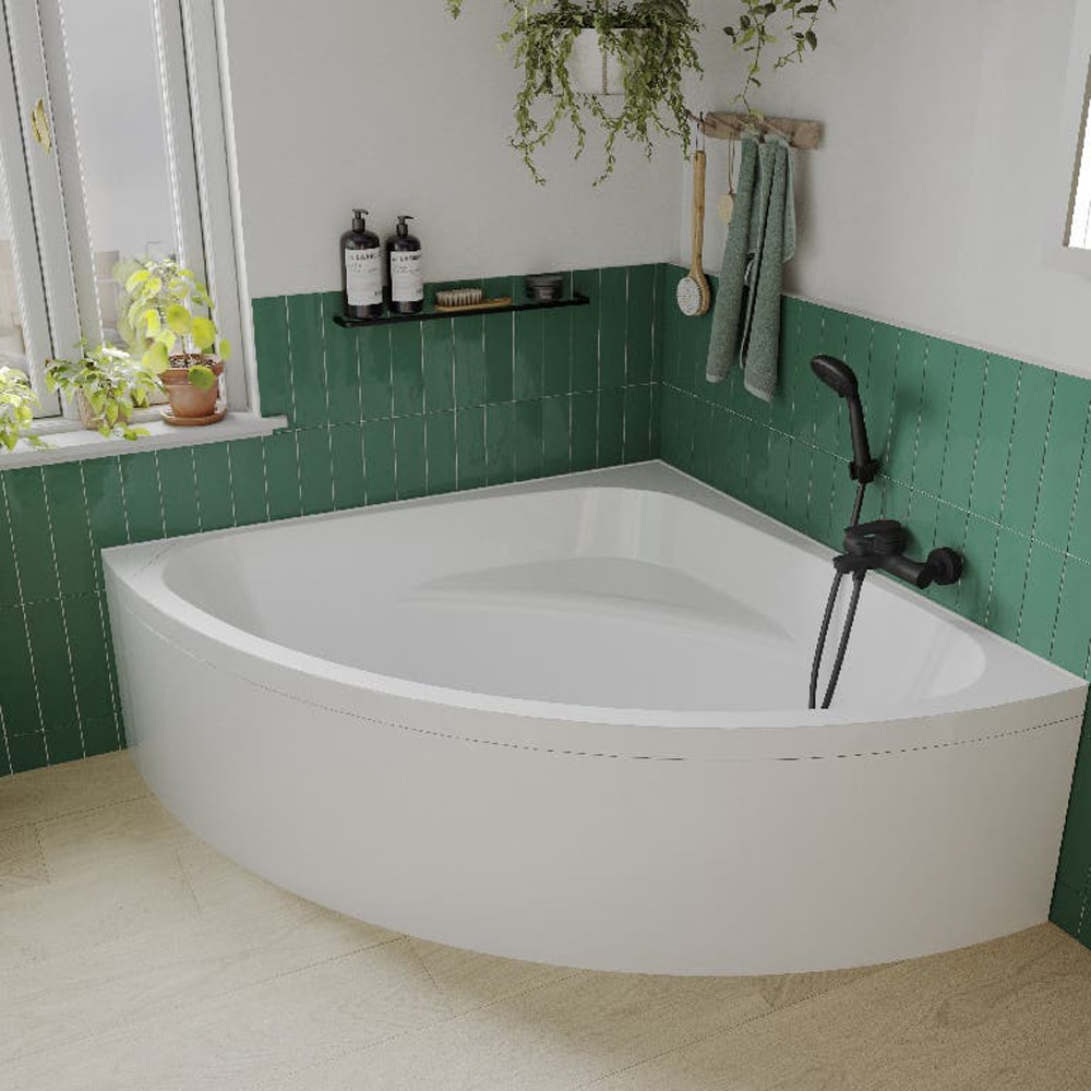 Cada baie GOODHOME Cavally, colt, acril, 140 x 140 x 48 cm, alb