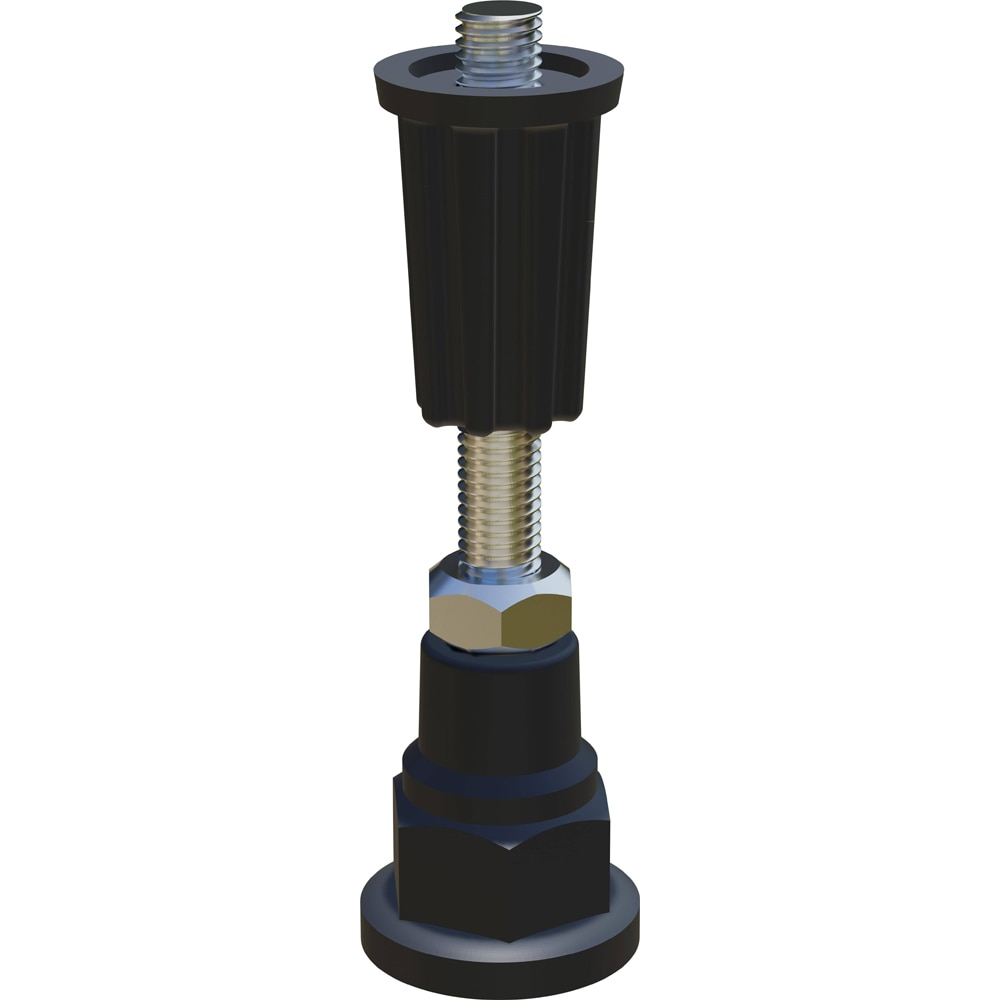 Set 5 picioare cadita dus GOODHOME Paya, inaltime ajustabila, negru