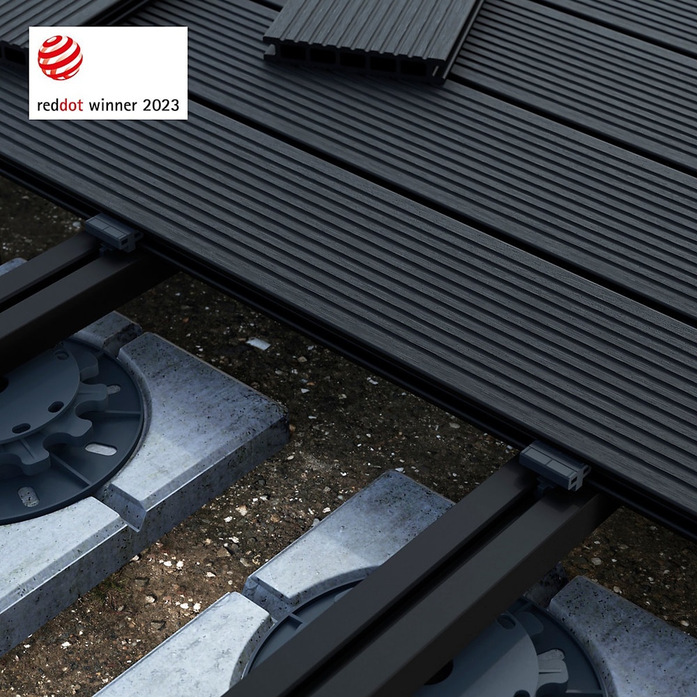 Grinda pardoseala WPC Klikstrom, 301 cm, gri inchis, 1 buc