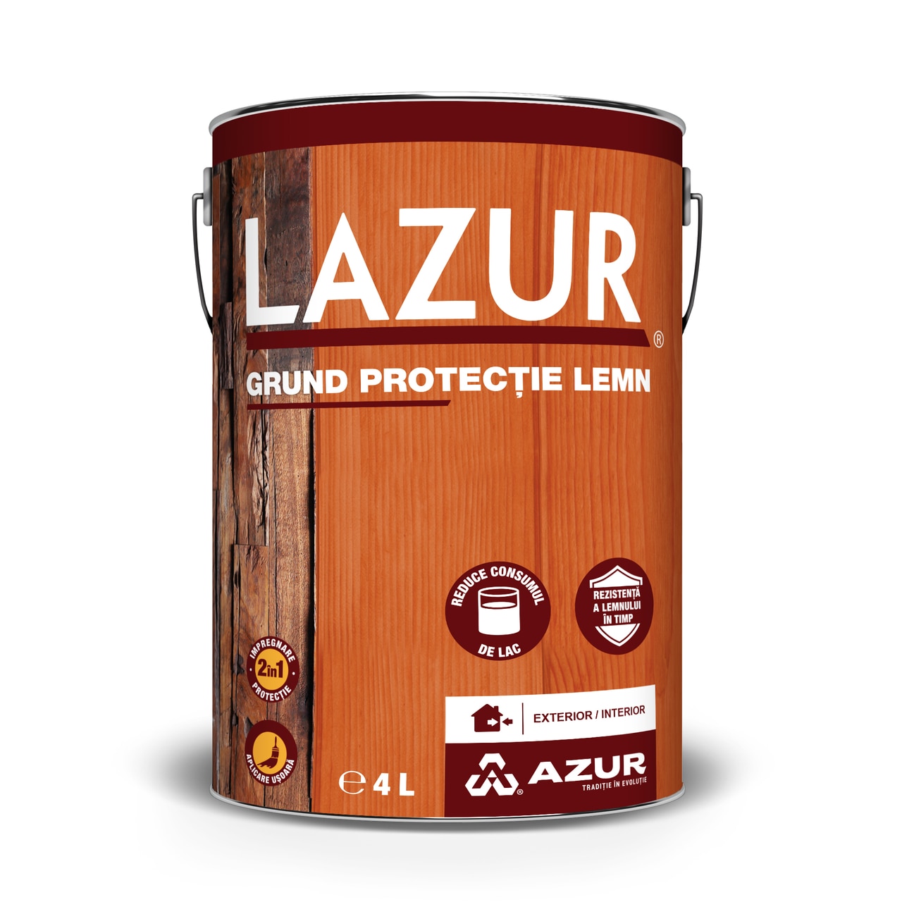 Grund pentru lemn, 4 L • Lazur