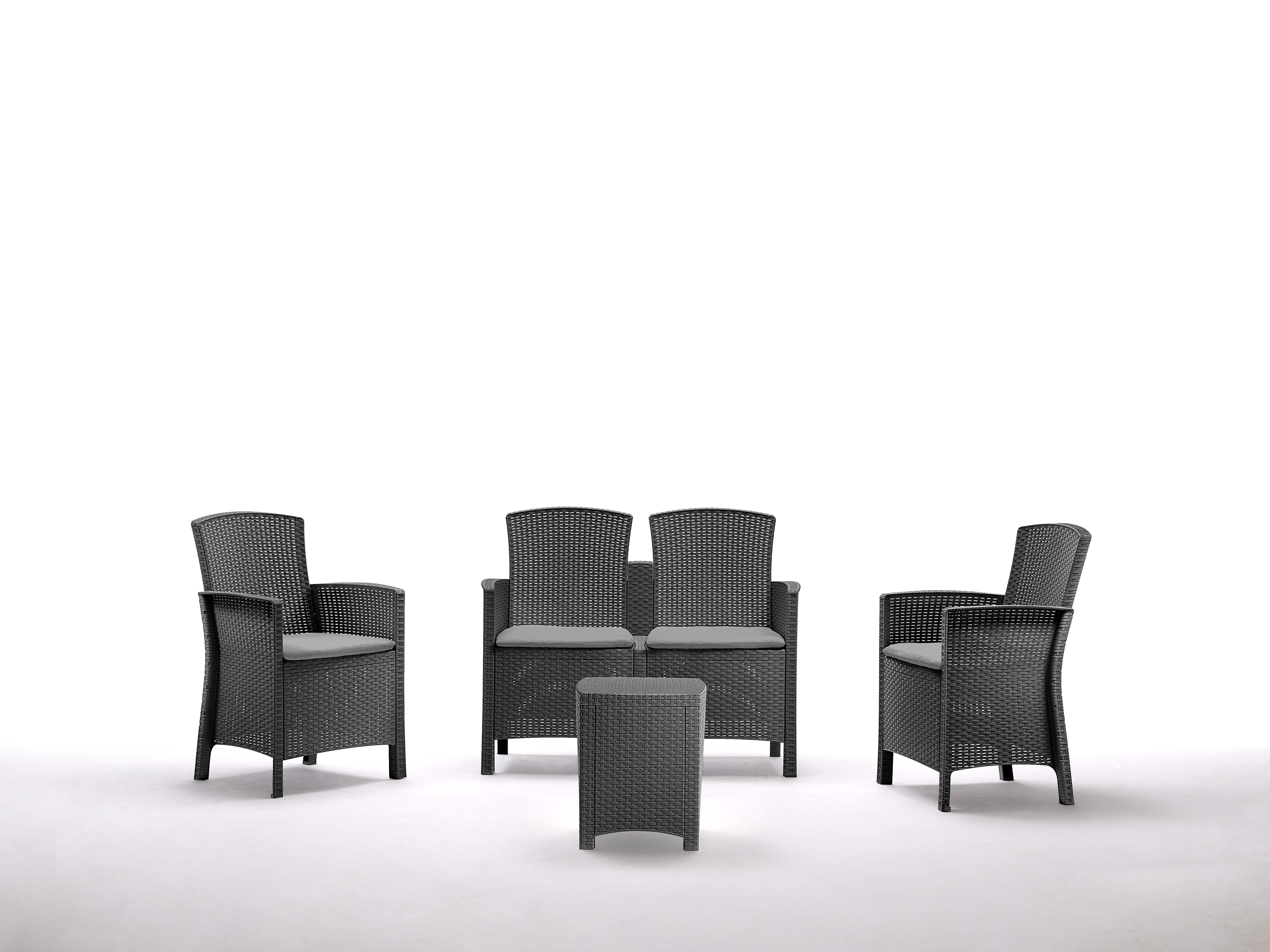 Set mobilier gradina/teresa, antracit, 4 persoane Lido