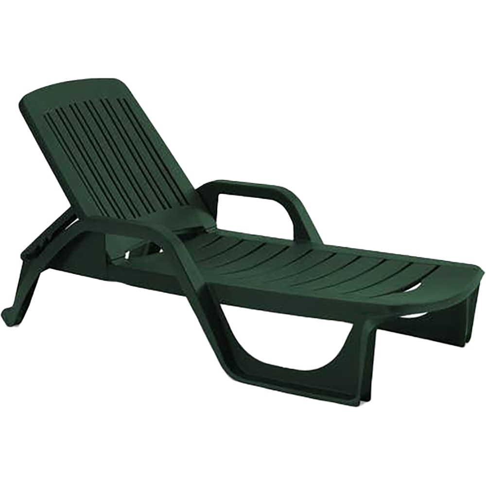 Sezlong pliabil gradina Bica Zurigo, plastic, 190 x 71 x 46 cm, verde