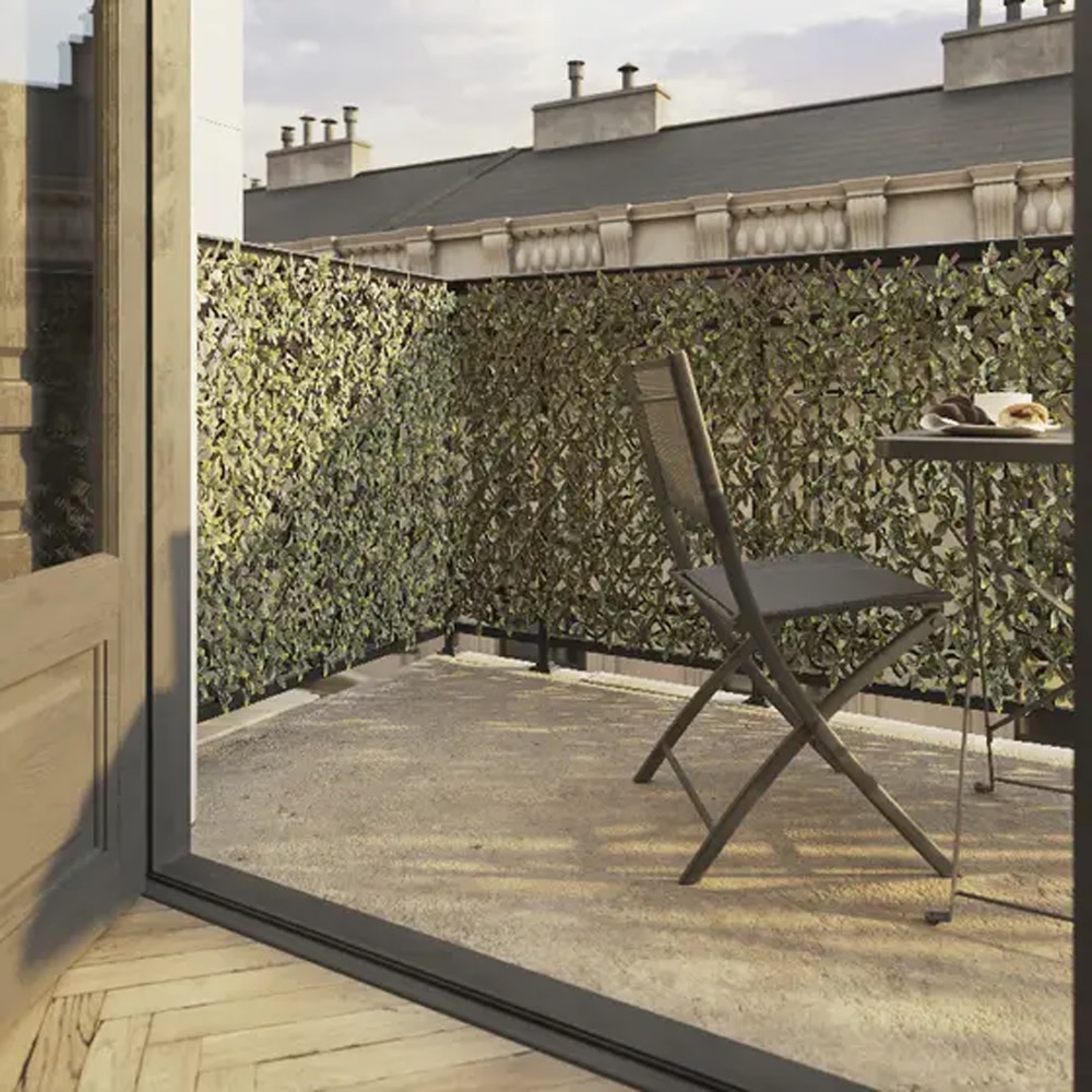 Panou gard rachita cu frunze KLIKSTROM Mo2, 200 x 100cm, maro-verde