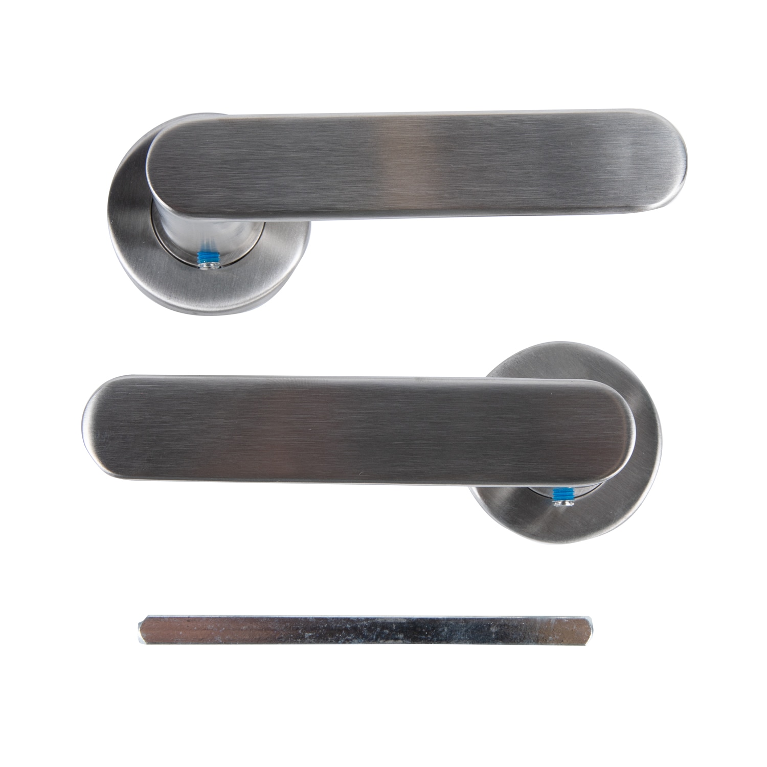 Set manere, inox satinat pentru usi metalice  Yale Elisa