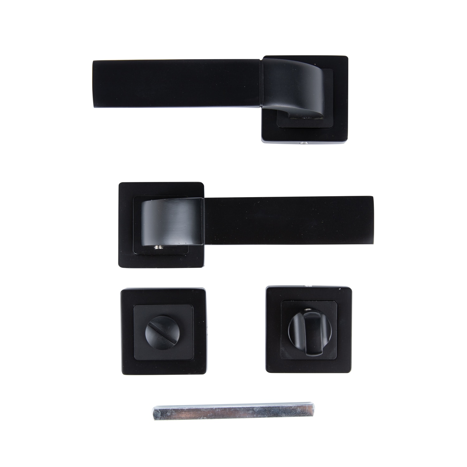 Set manere, rozete butoni, aluminiu, negru, usi de interior • Yale Bologna