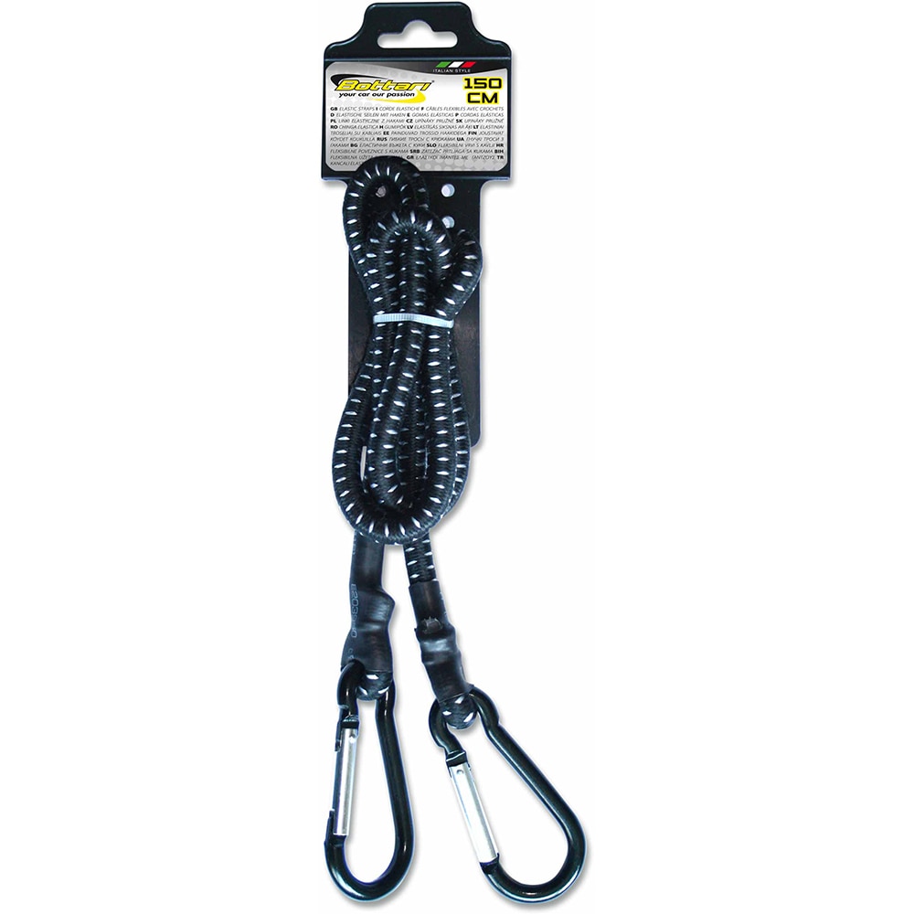 Coarda elastica cu carabina BOTTARI 18234, 150cm, negru