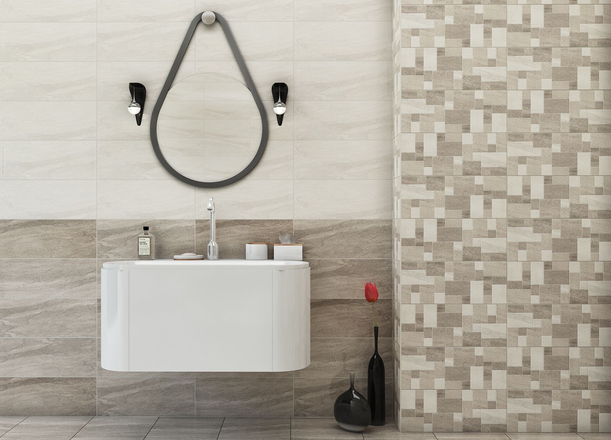 Decor interior Kai Nove, faianta decor, gri, 6 x 50 cm, dreptunghiulara