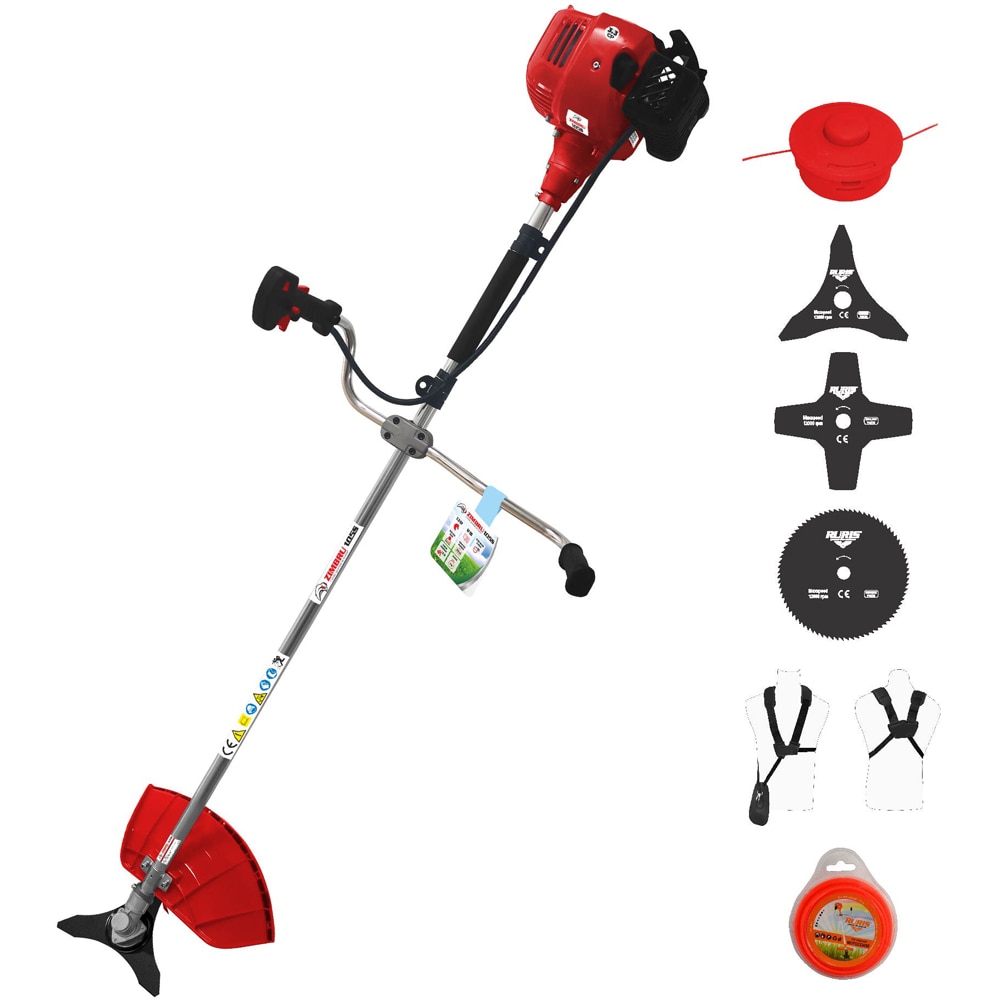 Motocoasa pe benzina Ruris Zimbru 10ss, 3.3 CP 57 CC