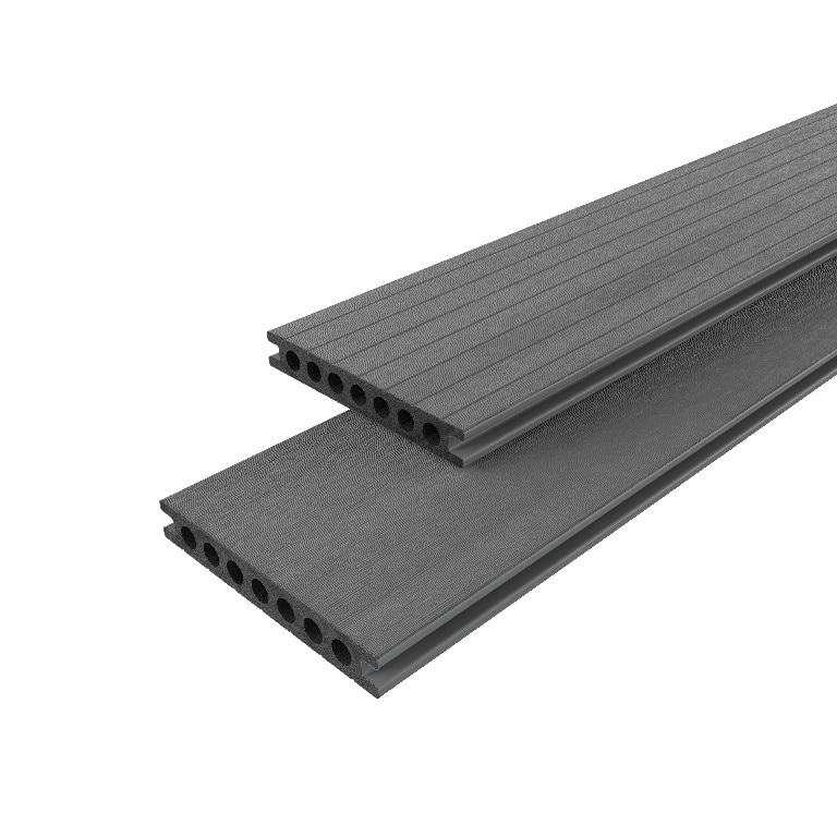 Dusumea pentru terasa, WPC, gri, 220 x 14.5 x 2.1 cm  Premium Klikstrom