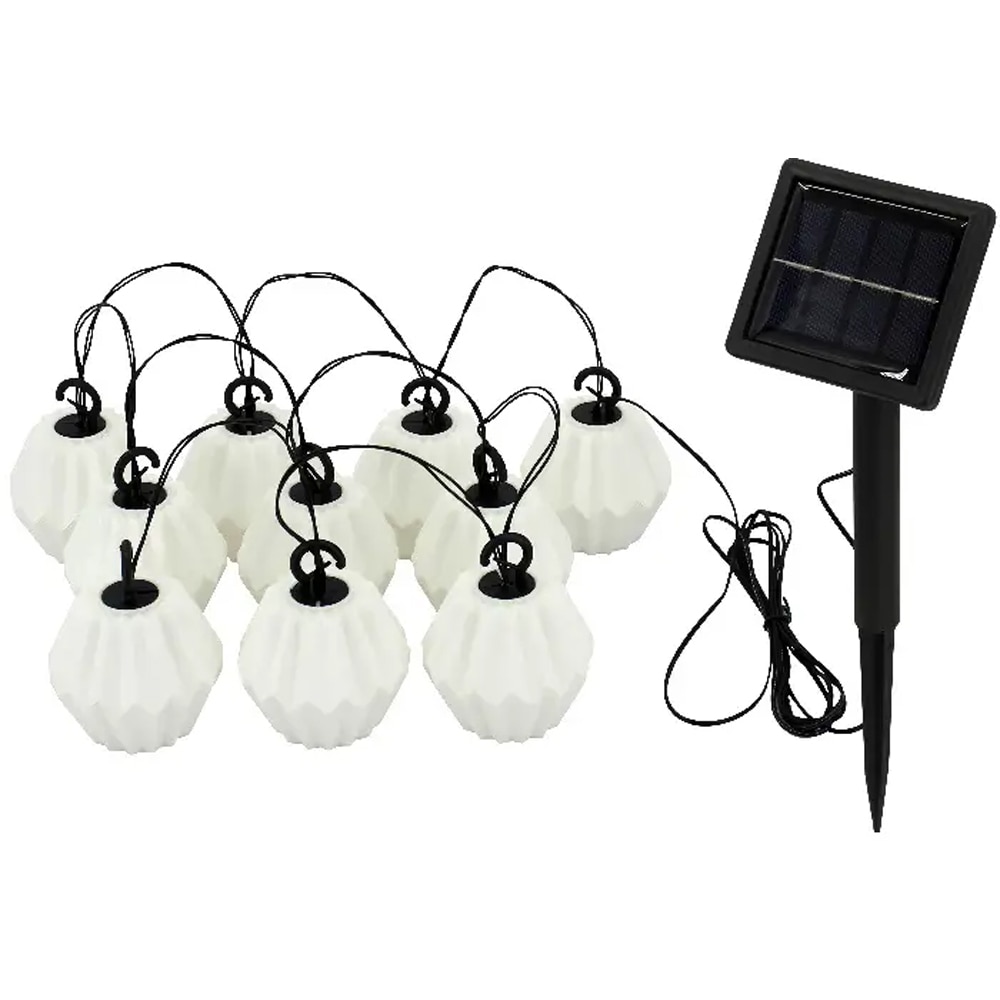 Ghirlanda solara SITE, IP44, plastic, alb