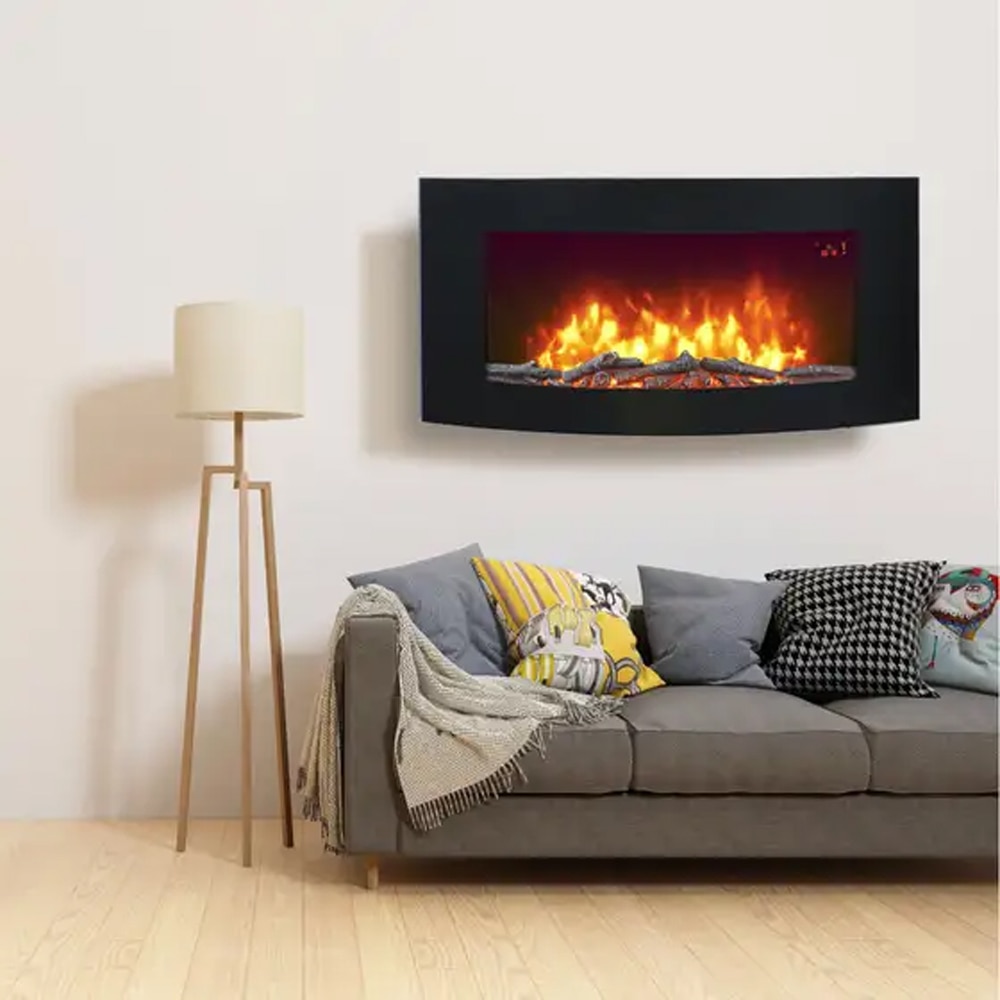 Semineu electric GOODHOME 101373303, 2000W, negru