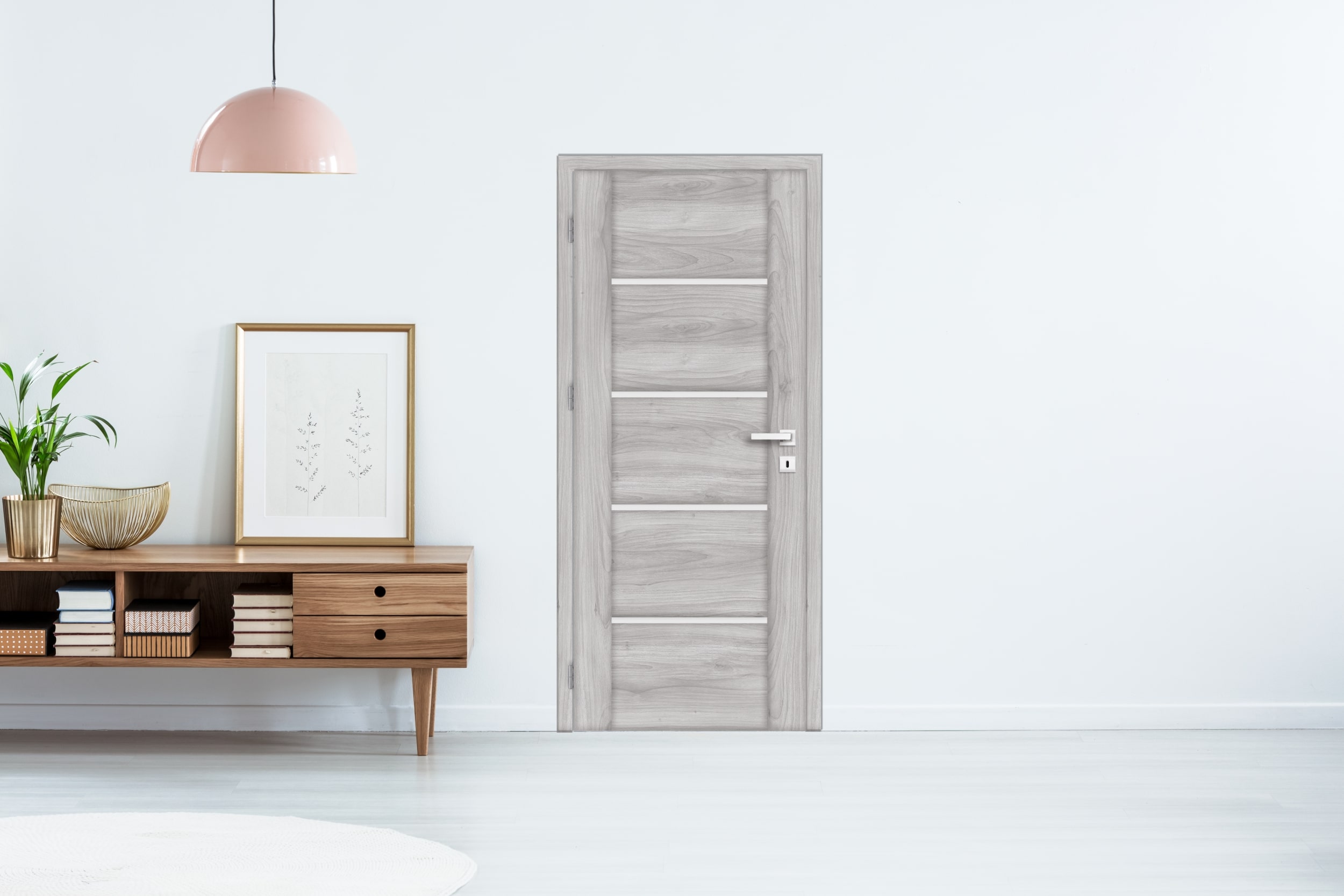 Usa de interior cu geam, maro, dreapta, mdf, 206 x 78 cm, toc inclus • Bolzano