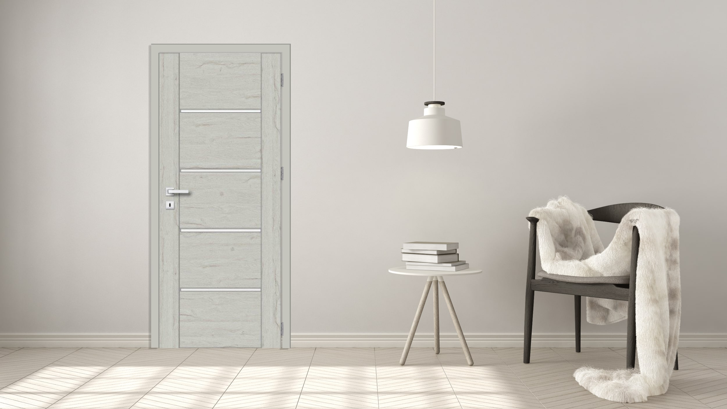 Usa de interior cu geam, maro, stanga, mdf, 206 x 78 cm, toc inclus • Bolzano