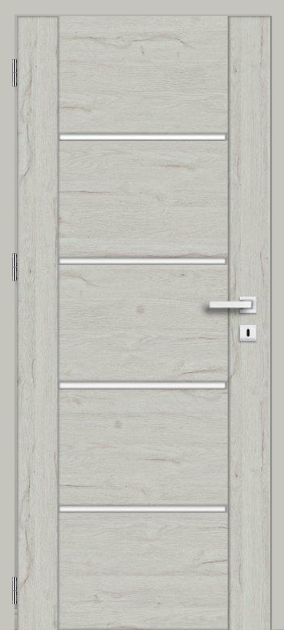 Usa de interior cu geam, gri, dreapta, mdf, 206 x 78 cm, toc inclus • Bolzano