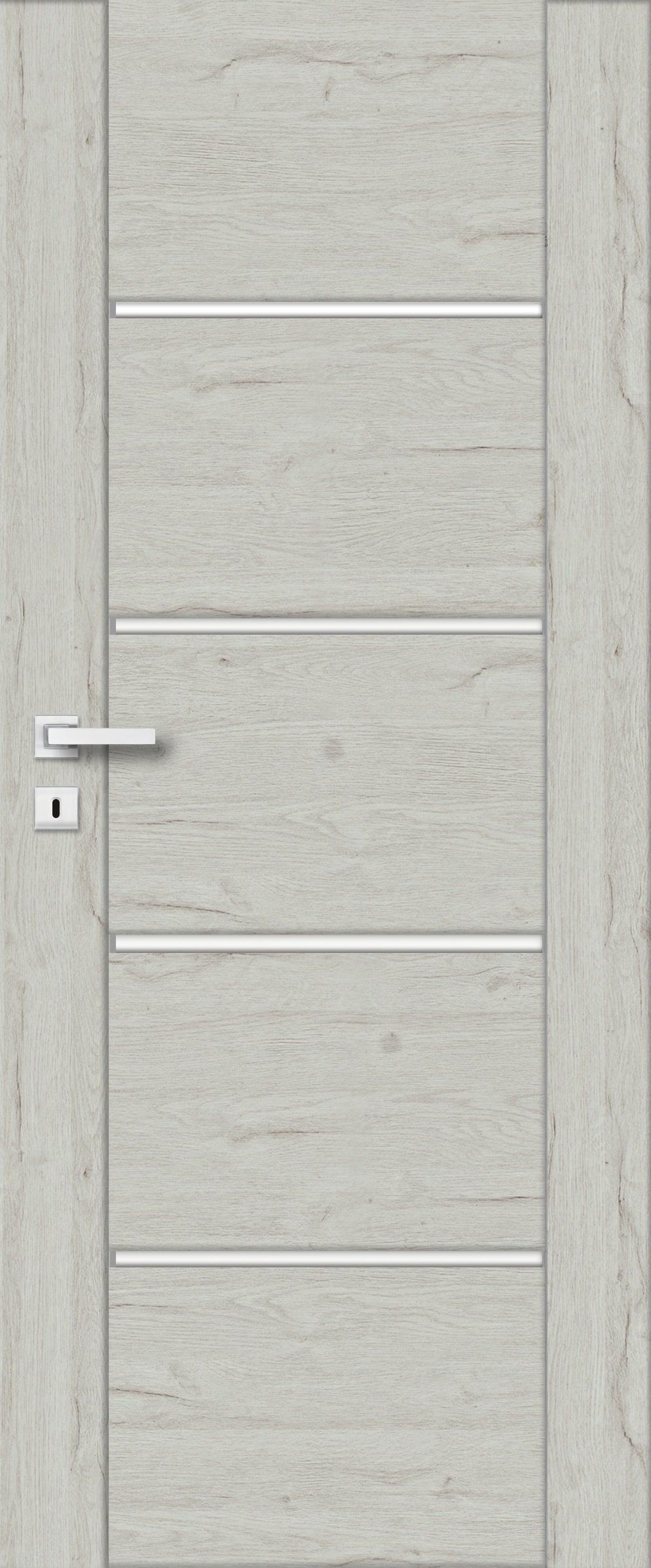 Usa de interior cu geam, gri, dreapta, mdf, 206 x 88 cm, toc inclus • Bolzano