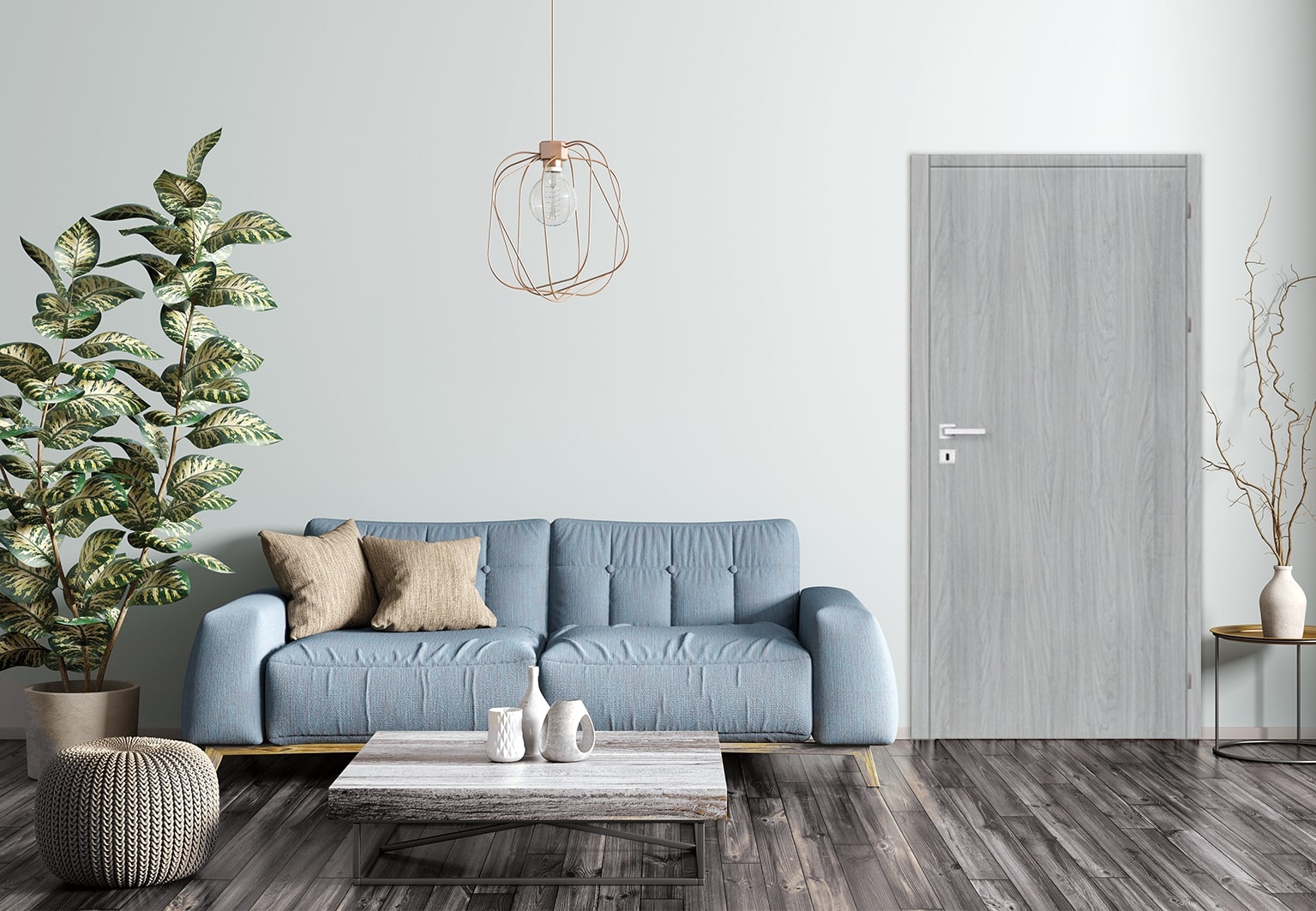 Usa de interior  gri, stanga, mdf, 206 x 88 cm, toc inclus  Exmoor