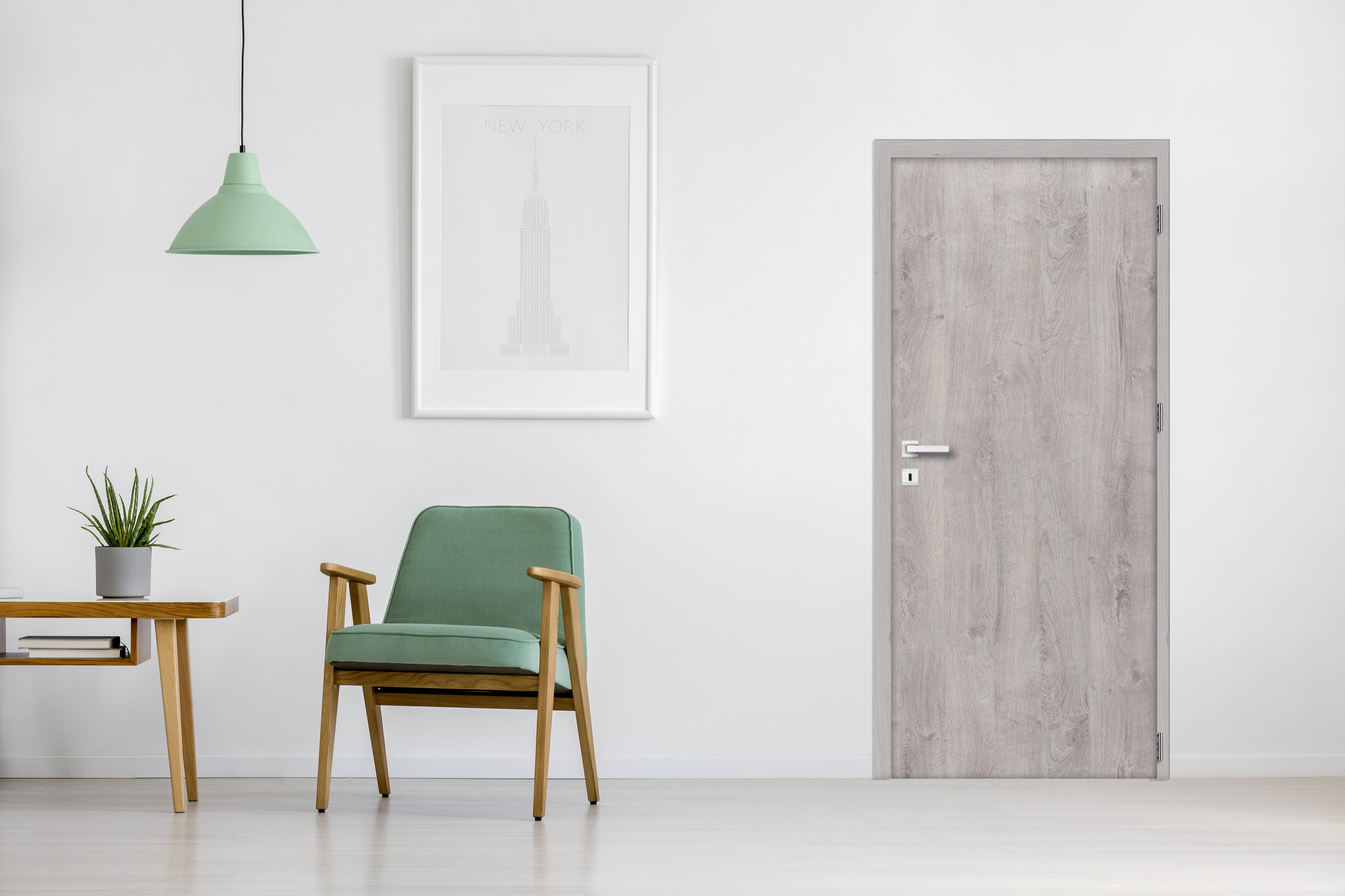 Usa de interior  gri, dreapta, mdf, 206 x 88 cm, toc inclus • Exmoor