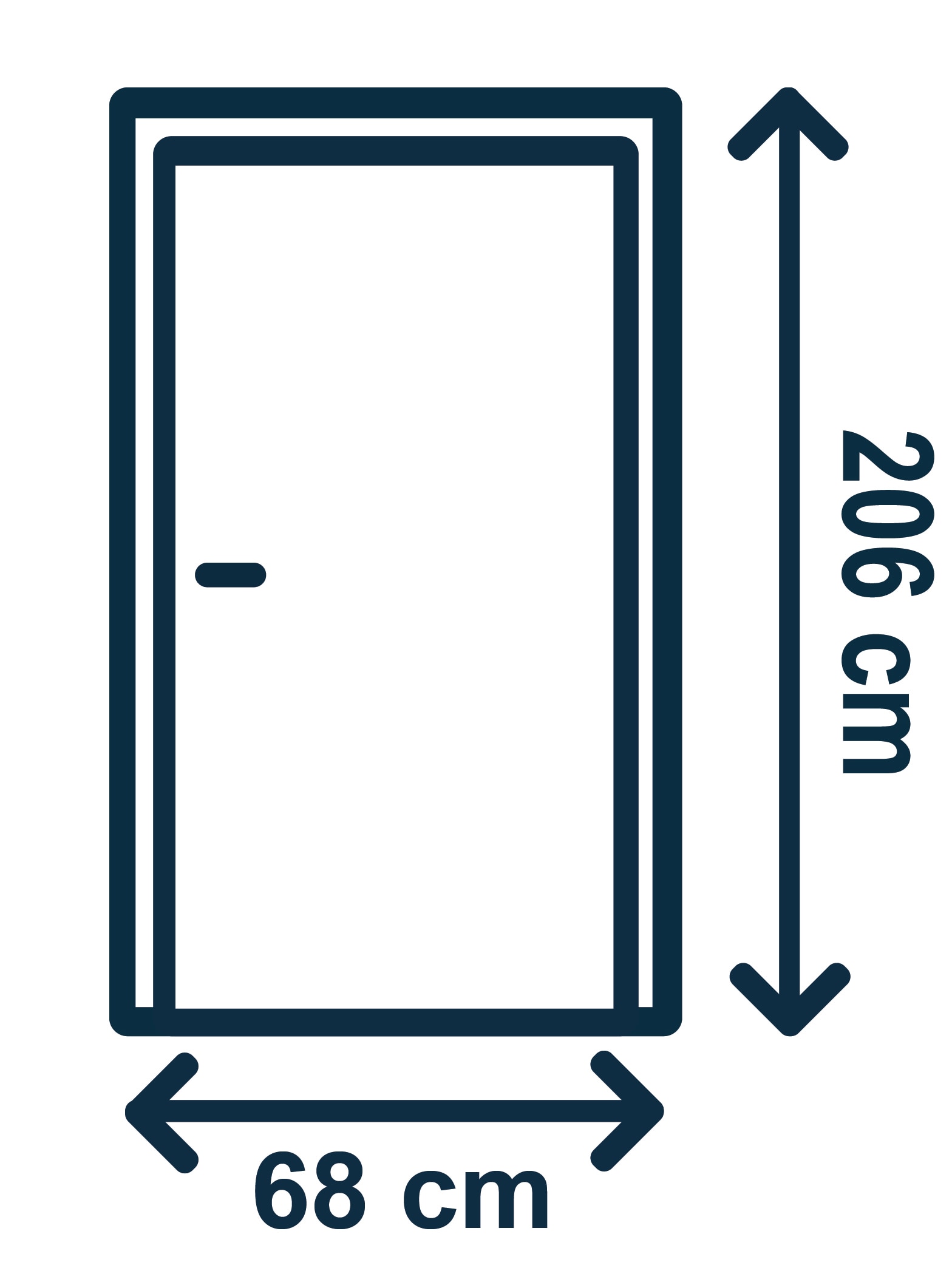 Usa de interior fara geam, gri, stanga, mdf, 206 x 68 cm, toc inclus • Exmoor