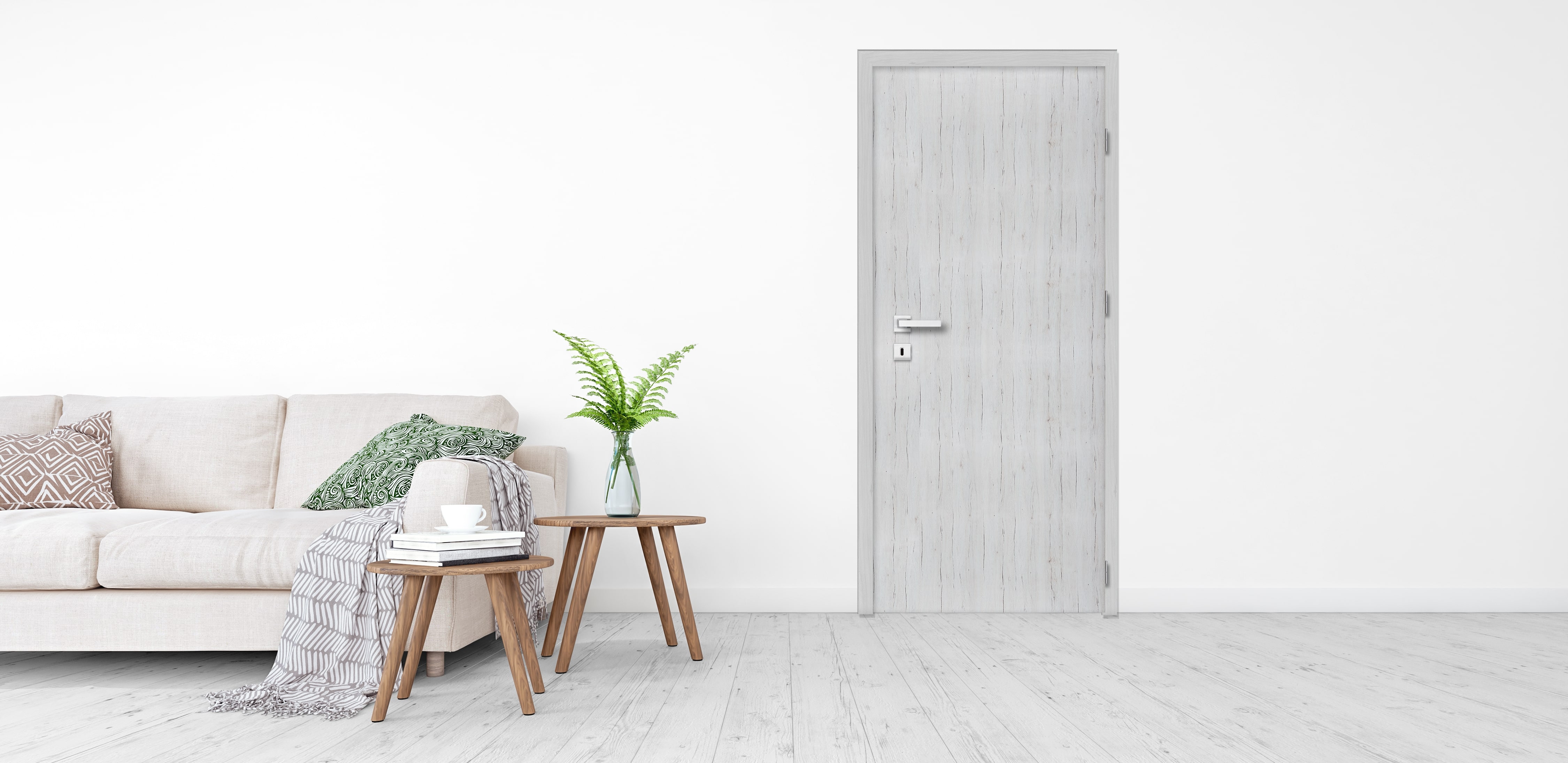 Usa de interior gri, stanga, mdf, 206 x 88 cm, toc inclus Exmoor