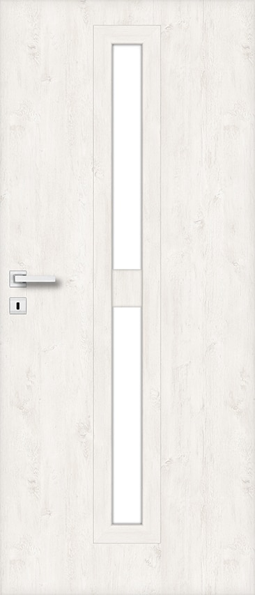 Usa de interior cu geam, gri, stanga, mdf, 206 x 78 cm, toc inclus Klaro