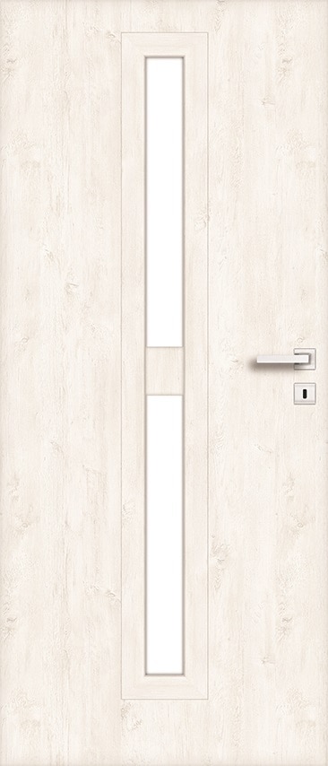 Usa de interior cu geam, gri, dreapta, mdf, 206 x 78 cm, toc inclus • Klaro