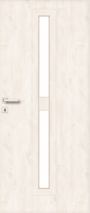 Usa de interior cu geam, gri, dreapta, mdf, 206 x 88 cm, toc inclus Klaro