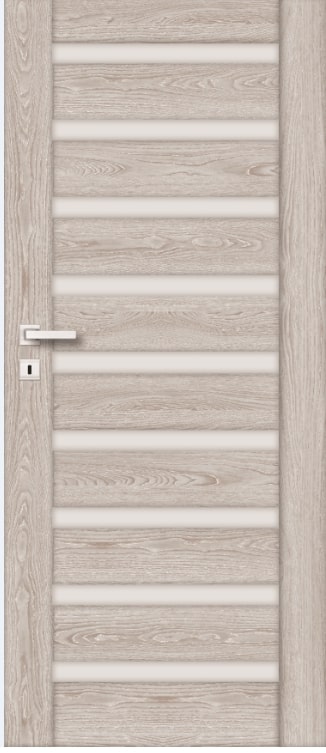 Usa de interior cu geam, gri, stanga, mdf, 206 x 78 cm, toc inclus • Korfu